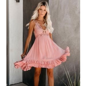 Blush babydoll dress